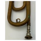 Antique Military US Regulation Brass Bugle With Mouth Piece