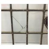 Antique 17" x 20" Leaded Stained Glass Window (Has Some Broken Pieces)