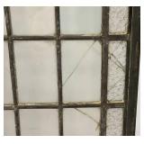 Antique 17" x 20" Leaded Stained Glass Window (Has Some Broken Pieces)