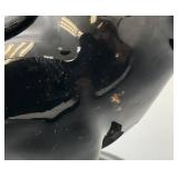 Antique Staffordshire Black Porcelain Jackfield Bull Cow Creamer Pitcher 7" (Chips Present On Creamer lid)