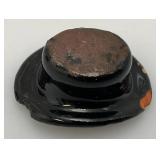 Antique Staffordshire Black Porcelain Jackfield Bull Cow Creamer Pitcher 7" (Chips Present On Creamer lid)