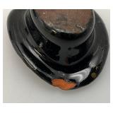 Antique Staffordshire Black Porcelain Jackfield Bull Cow Creamer Pitcher 7" (Chips Present On Creamer lid)