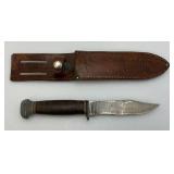 EST. $275.00- $375.00  1941 U.S.N. Navy Marked MK1 Fighting Knife PAL RH 35 With 5 5/16" Blade With Leather Sheath