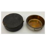 Vintage German Made Military Drinking Cups In Leather Holder