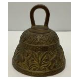 Antique "SANCTUARY" Casted Brass Bell W/Latin Inscriptions And LEO With Lion Theme 3" x 3" (MARKED FRANCE)