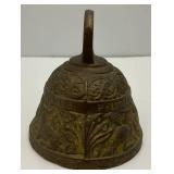 Antique "SANCTUARY" Casted Brass Bell W/Latin Inscriptions And LEO With Lion Theme 3" x 3" (MARKED FRANCE)