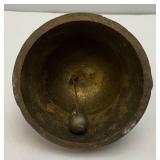 Antique "SANCTUARY" Casted Brass Bell W/Latin Inscriptions And LEO With Lion Theme 3" x 3" (MARKED FRANCE)