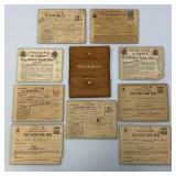 Vintage United States Of America War Ration Book With Stamps And Leather Holder