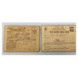 Vintage United States Of America War Ration Book With Stamps And Leather Holder