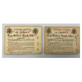 Vintage United States Of America War Ration Book With Stamps And Leather Holder