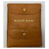 Vintage United States Of America War Ration Book With Stamps And Leather Holder