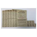 Vintage United States Of America War Ration Book With Stamps And Leather Holder