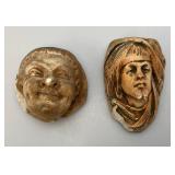 Primitive Antique German Face Wall Hanging Match Holder Scones (Chips Present)