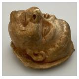 Primitive Antique German Face Wall Hanging Match Holder Scones (Chips Present)