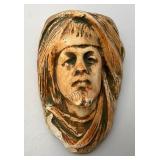 Primitive Antique German Face Wall Hanging Match Holder Scones (Chips Present)