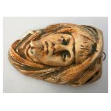 Primitive Antique German Face Wall Hanging Match Holder Scones (Chips Present)