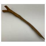 Very Old Three Point Bayonet (Broken Tip), Wooden Sword Sheath And Hand Carved Wooden Knife With Inscription Dated 1902