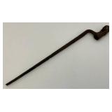 Very Old Three Point Bayonet (Broken Tip), Wooden Sword Sheath And Hand Carved Wooden Knife With Inscription Dated 1902