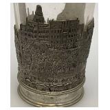 Vintage Bremen Germany Souvenir Pewter Sleeved Wine Drinking Glasses