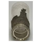 Vintage Bremen Germany Souvenir Pewter Sleeved Wine Drinking Glasses