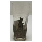 Vintage Bremen Germany Souvenir Pewter Sleeved Wine Drinking Glasses
