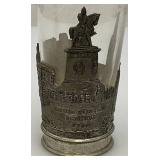 Vintage Bremen Germany Souvenir Pewter Sleeved Wine Drinking Glasses