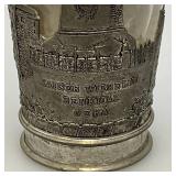 Vintage Bremen Germany Souvenir Pewter Sleeved Wine Drinking Glasses