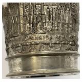 Vintage Bremen Germany Souvenir Pewter Sleeved Wine Drinking Glasses