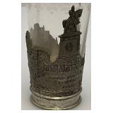 Vintage Bremen Germany Souvenir Pewter Sleeved Wine Drinking Glasses