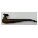 Antique Pewter And Hard Wood Tobacco Pipe 9"
