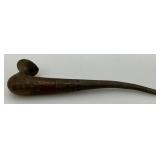 Antique Pewter And Hard Wood Tobacco Pipe 9"