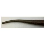 Antique Pewter And Hard Wood Tobacco Pipe 9"