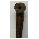 Antique Pewter And Hard Wood Tobacco Pipe 9"