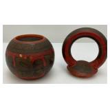 Antique Holding Vessel Made In Russia 4" x 7 1/2"