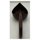 Antique Chinese Hand Carved Wooden Style Drinking Ladle With Dragon Head Handle 9"