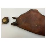 Super RARE Antique CIVIL WAR Or Earlier Leather Black Powder Flasks
