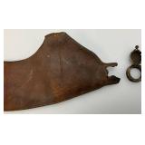 Super RARE Antique CIVIL WAR Or Earlier Leather Black Powder Flasks