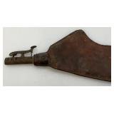 Super RARE Antique CIVIL WAR Or Earlier Leather Black Powder Flasks