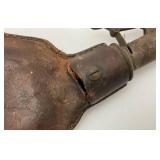 Super RARE Antique CIVIL WAR Or Earlier Leather Black Powder Flasks