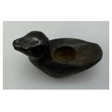 Antique Catawba Indian Stone Carved Duck With Initials W.T. 2 1/2" x 3"