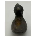 Antique Catawba Indian Stone Carved Duck With Initials W.T. 2 1/2" x 3"