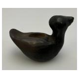 Antique Catawba Indian Stone Carved Duck With Initials W.T. 2 1/2" x 3"