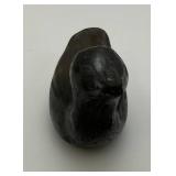 Antique Catawba Indian Stone Carved Duck With Initials W.T. 2 1/2" x 3"