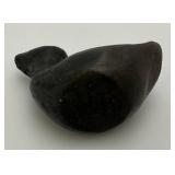 Antique Catawba Indian Stone Carved Duck With Initials W.T. 2 1/2" x 3"