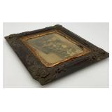 Antique Tintype Photo In Antique Bakelite Frame (Small Crack In Glass)