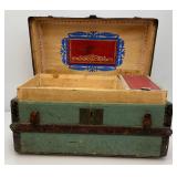 Antique Small Travel Trunk 14" x 16" x 26"