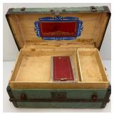 Antique Small Travel Trunk 14" x 16" x 26"