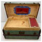 Antique Small Travel Trunk 14" x 16" x 26"