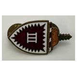 Vintage US Army 3rd Engineer Battalion Unit Beaver Crest Clutchback Pin Badge