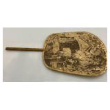 Two Antique Hand Fans With Advertisement